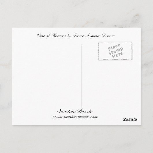 Vase van bloemen briefkaart (Achterkant)