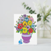 Vase van bloemen briefkaart (Staand voorkant)