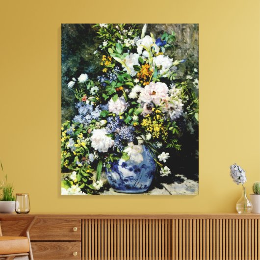 Vase van bloemen canvas afdruk (Insitu (Woonkamer))