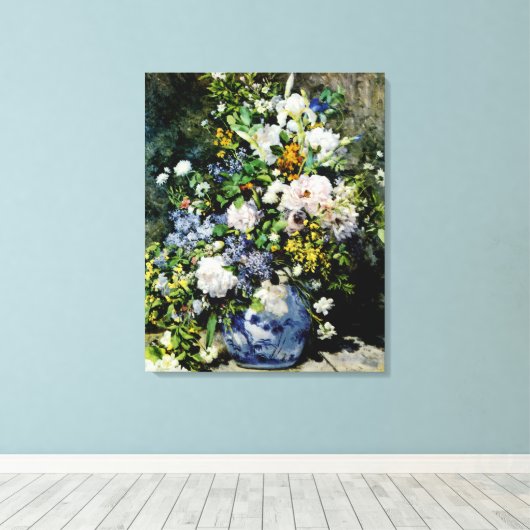Vase van bloemen canvas afdruk (Insitu (Houten vloer))