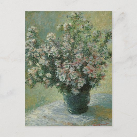 Vase van bloemen door Claude Monet Briefkaart (Voorkant)