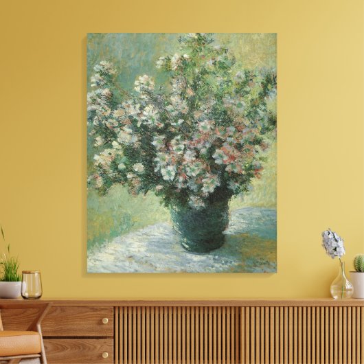 Vase van bloemen door Claude Monet Canvas Afdruk (Insitu (Woonkamer))