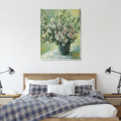 Vase van bloemen door Claude Monet Canvas Afdruk (Insitu (Slaapkamer))