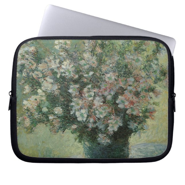 Vase van bloemen door Claude Monet Laptop Sleeve (Voorkant)