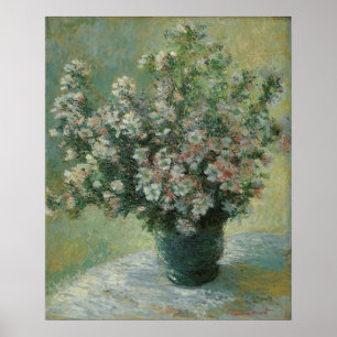 Vase van bloemen door Claude Monet Poster