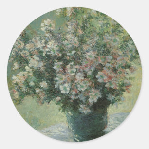 Vase van bloemen door Claude Monet Ronde Sticker