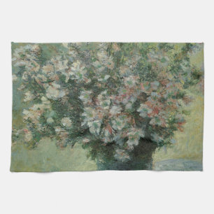 Vase van bloemen door Claude Monet Theedoek