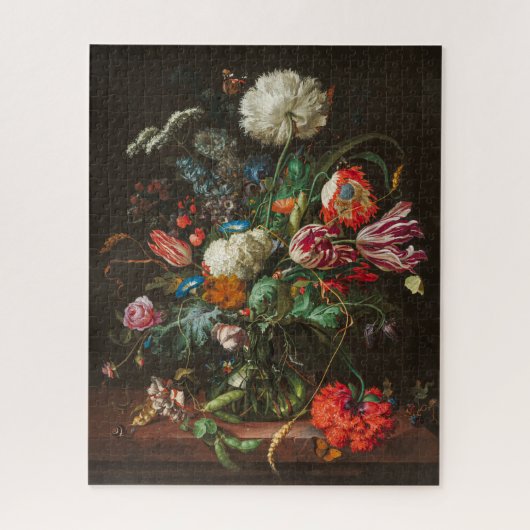 Vase van bloemen door Jan Davidsz de Heem Legpuzzel (Verticaal)
