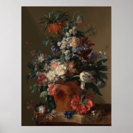 Vase van bloemen door Jan van Huysum Poster