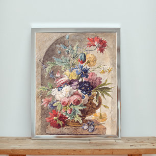 Vase van bloemen door Jan van Huysum Poster