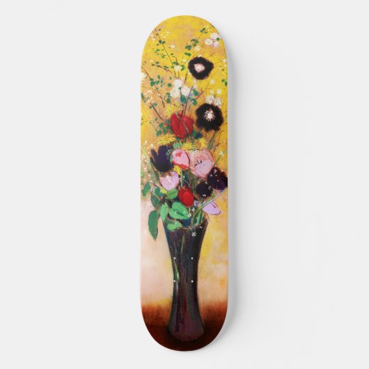 Vase van bloemen door Odilon Redon Persoonlijk Skateboard (Voorkant)