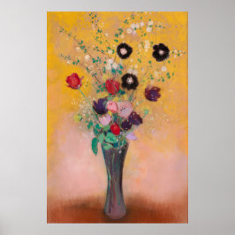 Vase van bloemen door Odilon Redon Poster