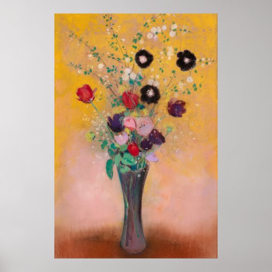 Vase van bloemen door Odilon Redon Poster (Voorkant)