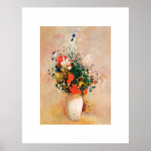 Vase van bloemen door Odilon Redon Poster