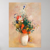 Vase van bloemen door Odilon Redon Poster (Voorkant)