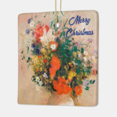 Vase van bloemen door Redon Merry Kerstmis Keramisch Ornament (Links)