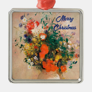 Vase van bloemen door Redon Merry Kerstmis Metalen Ornament