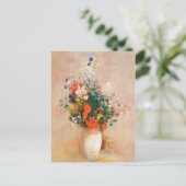 Vase van bloemen door Redon Post-Impressionist Briefkaart (Staand voorkant)