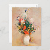 Vase van bloemen door Redon Post-Impressionist Briefkaart (Voorkant / Achterkant)