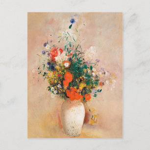 Vase van bloemen door Redon Post-Impressionist Briefkaart