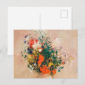 Vase van bloemen door Redon Post-Impressionist Briefkaart (Voorkant / Achterkant)