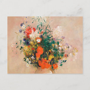 Vase van bloemen door Redon Post-Impressionist Briefkaart