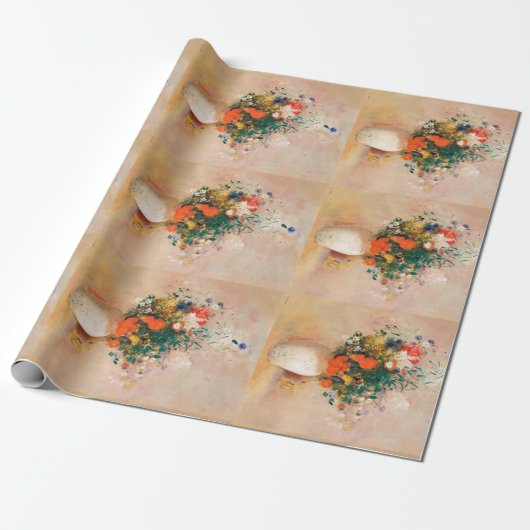 Vase van bloemen door Redon Post-Impressionist Cadeaupapier (Uitgerold)