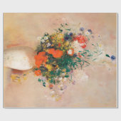 Vase van bloemen door Redon Post-Impressionist Cadeaupapier (Vlak)