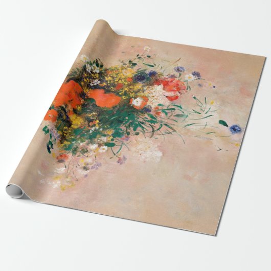Vase van bloemen door Redon Post-Impressionist Cadeaupapier (Uitgerold)