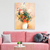 Vase van bloemen door Redon Post-Impressionist Canvas Afdruk (Insitu (Woonkamer))