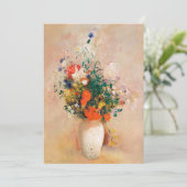 Vase van bloemen door Redon Post-Impressionist Kaart (Staand voorkant)