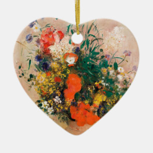 Vase van bloemen door Redon Post-Impressionist Keramisch Ornament