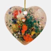 Vase van bloemen door Redon Post-Impressionist Keramisch Ornament (Achterkant)