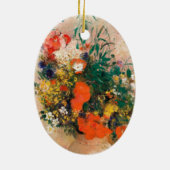 Vase van bloemen door Redon Post-Impressionist Keramisch Ornament (Achterkant)