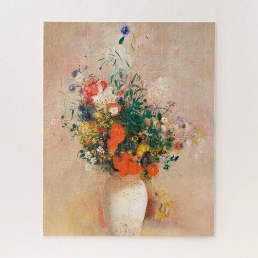 Vase van bloemen door Redon Post-Impressionist Legpuzzel (Verticaal)