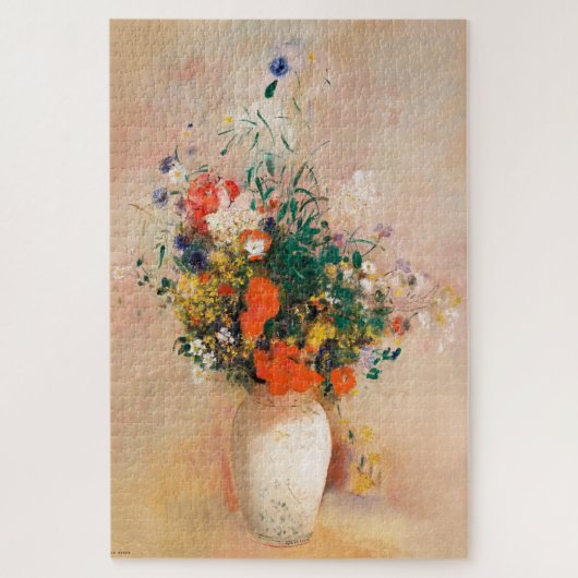 Vase van bloemen door Redon Post-Impressionist Legpuzzel (Verticaal)