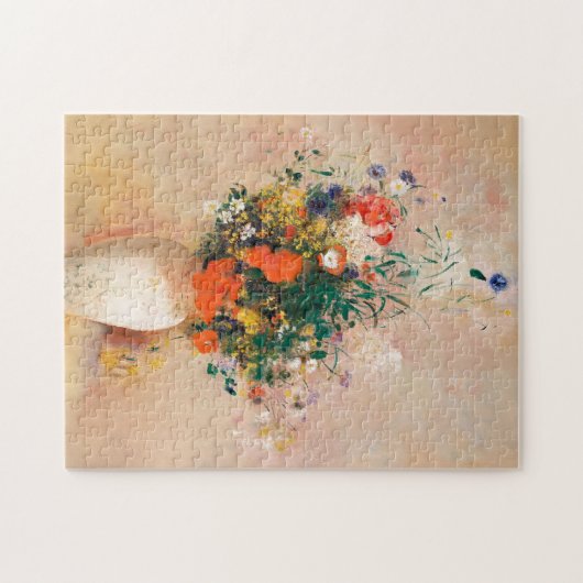 Vase van bloemen door Redon Post-Impressionist Legpuzzel (Horizontaal)