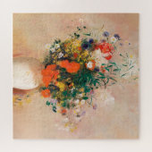 Vase van bloemen door Redon Post-Impressionist Legpuzzel (Horizontaal)