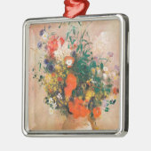 Vase van bloemen door Redon Post-Impressionist Metalen Ornament (Links)