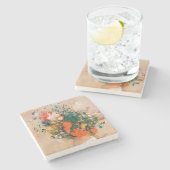 Vase van bloemen door Redon Post-Impressionist Stenen Onderzetter (Zijkant)