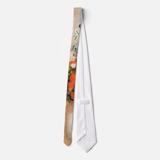 Vase van bloemen door Redon Post-Impressionist Stropdas (Achterkant)