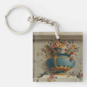 Vase van Bloemen in een Niche Sleutelhanger