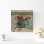 Vase van Bloemen in een Niche Vierkante Klok (Huis)