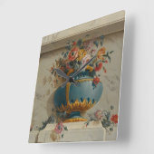 Vase van Bloemen in een Niche Vierkante Klok (Hoek)