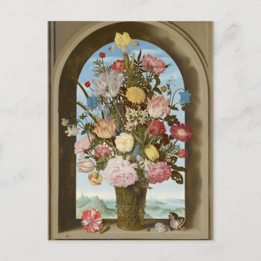 Vase van Bloemen in een Venster, c.1618 Briefkaart (Voorkant)