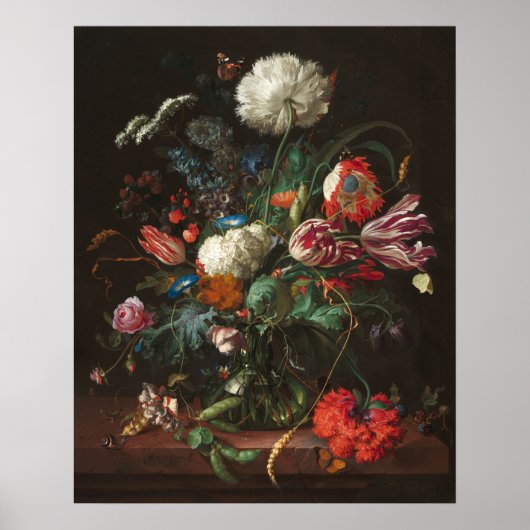 Vase van bloemen - Jan de Heem Fine Art Poster (Voorkant)