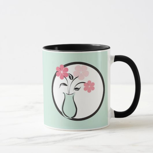 Vase van bloemen mok (Rechts)