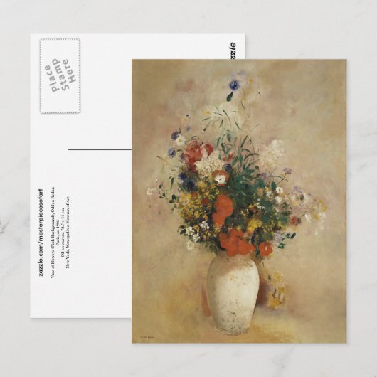 Vase van bloemen, Odilon Redon Fine Art Briefkaart (Voorkant / Achterkant)