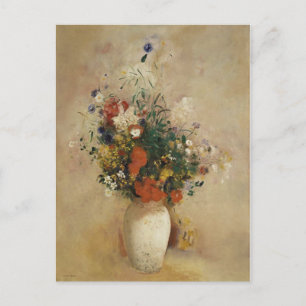 Vase van bloemen, Odilon Redon Fine Art Briefkaart