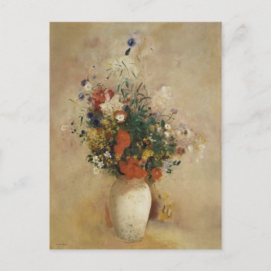 Vase van bloemen, Odilon Redon Fine Art Briefkaart (Voorkant)